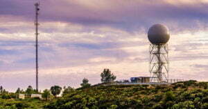 sunset view of weather station