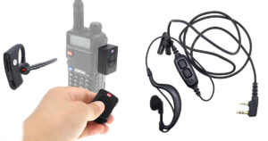 walkie talkie bluetooth headset and wired cable