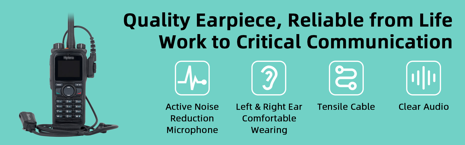 earpiece for hytera radio with noise reduction product description image 2