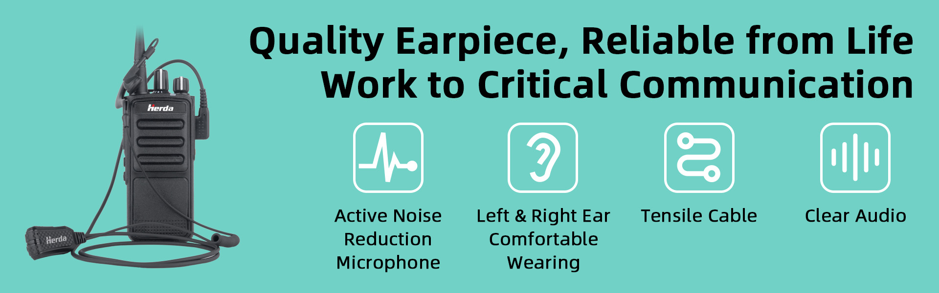 heng-K walkie talkie noise reduction earpiece product description image 2