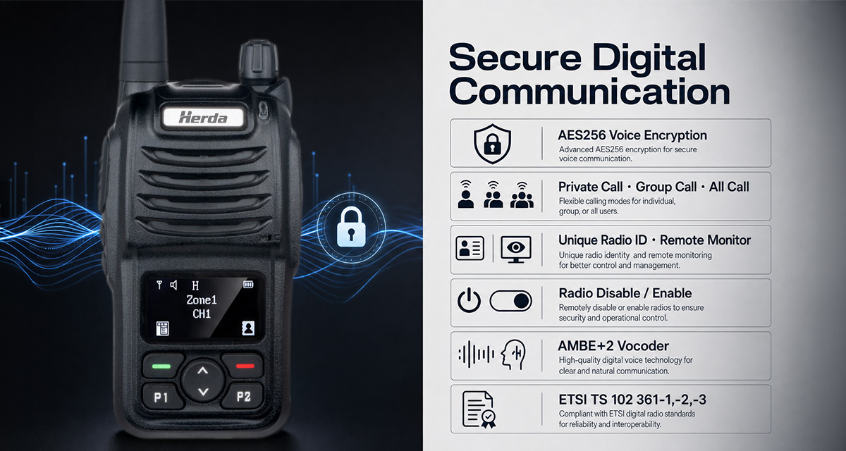dh-2880 AES256 DMR Digital Walkie Talkie product description 2